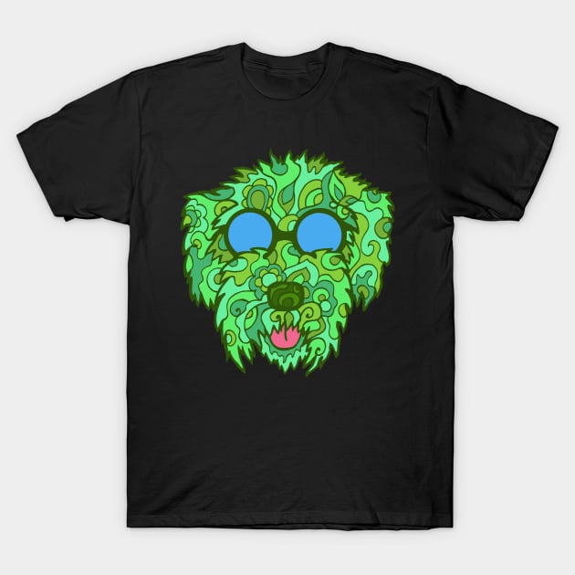 Cool Cockapoo in Greens T-Shirt by TimeTravellers